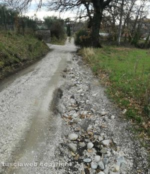 Viterbo - Voragini e buche su strada Salemme