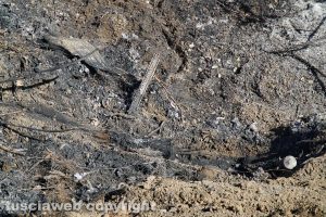 Montefiascone - Il luogo in cui è andata a fuoco la macchina 