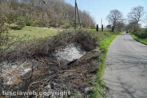 Montefiascone - Il luogo in cui è andata a fuoco la macchina 