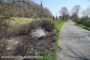Montefiascone - Il luogo in cui è andata a fuoco la macchina