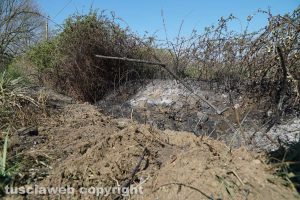 Montefiascone - Il luogo in cui è andata a fuoco la macchina