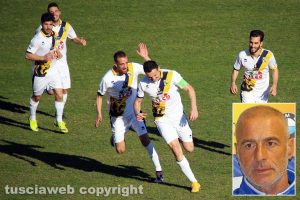 Sport - Calcio - Viterbese - L'esultanza dei gialloblù - Nel riquadro: Rosolino Puccica