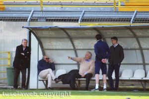 Sport - Calcio - Viterbese - Il patron Piero Camilli durante l'allenamento a porte chiuse