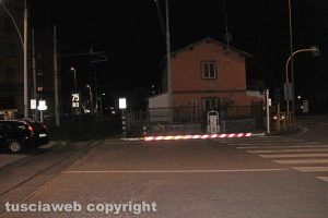 Viterbo - Piazzale Gramsci - Caduta barra del passaggio a livello