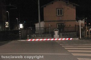 Viterbo - Piazzale Gramsci - Caduta barra del passaggio a livello