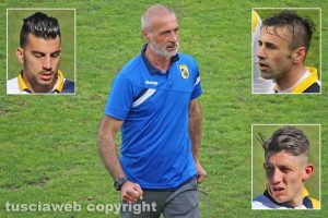 Sport - Calcio - Viterbese - Rosolino Puccica - Nei riquadri: Miceli, Sandomenico e Cardore