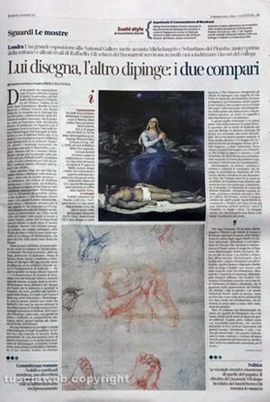 La lettura - L'articolo sulla Pietà di Sebastiano Del Piombo a Londra