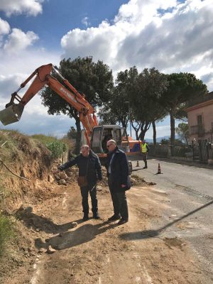 Tarquinia - Mauro Mazzola al cantiere sulla provicniale Monterozzi