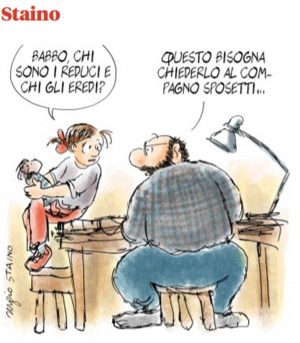 La vignetta di Sergio Staino in cui viene citato Ugo Sposetti