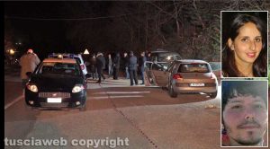 Orte - L'auto del femminicidio - suicidio e nei riquadri Silvia Tabacchi e Francesco Marigliani