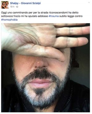 Scialpi - Il post sul suo profilo