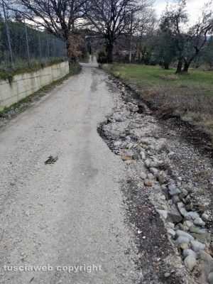 Viterbo - Voragini e buche su strada Salemme