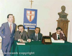 Franco Evangelisti, Giulio Andreotti, Attilio Jozzelli e Renzo Trappolini