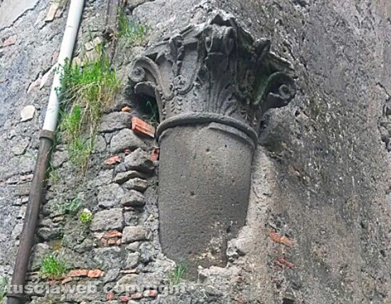 Viterbo - Via del Collegio - Colonna e capitello corinzio