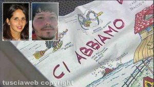 Femminicidio-suicidio a Orte - Il cuscino trovato nell'auto - Nei riquadri Silvia Tabacchi e Francesco Marigliani