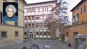 Il liceo scientifico Ruffini e nel riquadro la professoressa Cannarella
