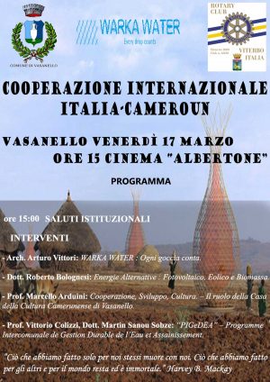 Cooperazione Italia-Cameroun, convegno internazionale a Vasanello