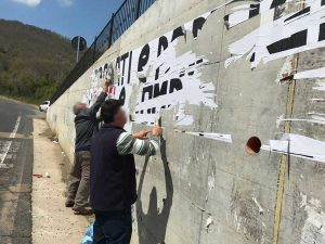 Canepina - La scritta firmata Casapound viene rimossa