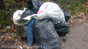 Viterbo - Rifiuti in strada Monte Pizzo