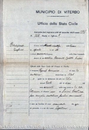 Certificato di nascita di Agostino Ragonesi caduto durante la Prima guerra mondiale