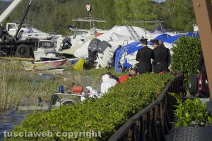 Ronciglione - Cadavere emerge dal lago di Vico - Le operazioni di recupero