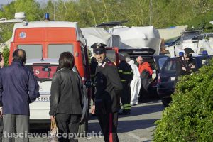 Ronciglione - Cadavere emerge dal lago di Vico - Le operazioni di recupero