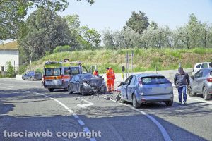 Viterbo - Il frontale all'innesto di strada Ponte sodo sulla Cassia