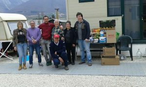 La consegna dei generi di prima necessità a Norcia
