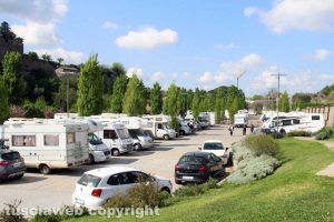 Camper parcheggiati a Valle Faul