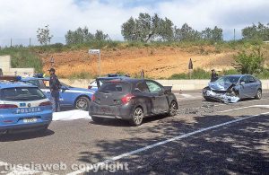 Viterbo - Il frontale in strada Ponte sodo