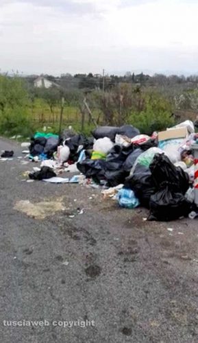 Viterbo - Rifiuti in strada S. Cataldo