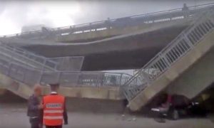 Cuneo - Ponte crollato su auto dei carabinieri