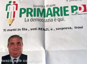 Primarie Pd - Il volantino con Fioroni ed Egidi