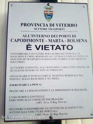 Divieto di pesca a Capodimonte, Bolsena e Marta