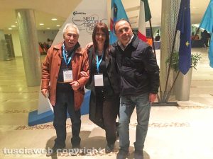 La segreteria regionale della Uil scuola con la delegazione viterbeseGianni Febbroni, Silvia Somigli, Saverio Pantuso