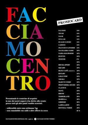 Promocard dell'associazione Facciamo Centro
