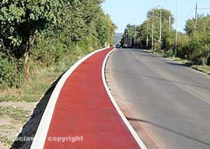 Viterbo - La pista rossa pedonale di strada Bagni