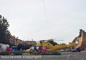 Tuscania - Donna morsa da una vipera - L'intervento dell'elisoccorso