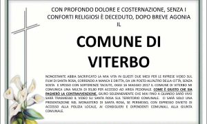L'annuncio funebre sul comune di Viterbo