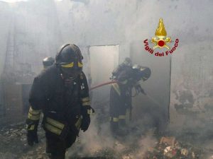 Tarquinia - L'incendio di questa mattina a sant'Agostino 
