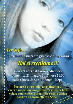 Nepi - "Tutti uniti per Sofia". il manifesto
