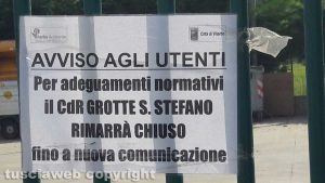 Il centro raccolta ingombranti di Grotte Santo Stefano chiuso