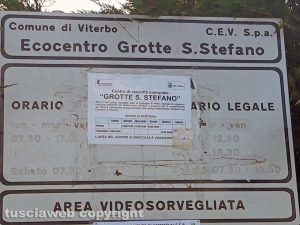 Il centro raccolta ingombranti di Grotte Santo Stefano chiuso