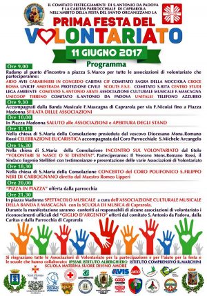 Caprarola - Il programma della prima festa del volontariato