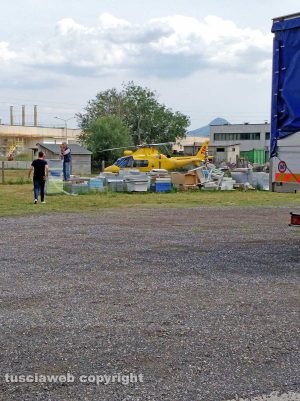 Civita Castellana - L'intervento dell'eliambulanza in località Sassacci 