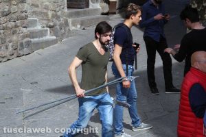 Viterbo - Le riprese sul film di santa Rosa a san Pellegrino 