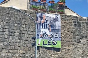 Viterbo - Lo striscione dedicato a Leonardo Bonucci