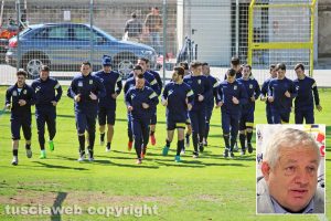 Sport - Calcio - Viterbese - La squadra al Rocchi - Nel riquadro: Piero Camilli