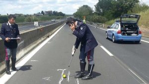 Incidente sulla superstrada - I rilievi della polizia stradale