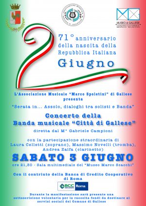 Locandina Concerto Festa della Repubblica Gallese